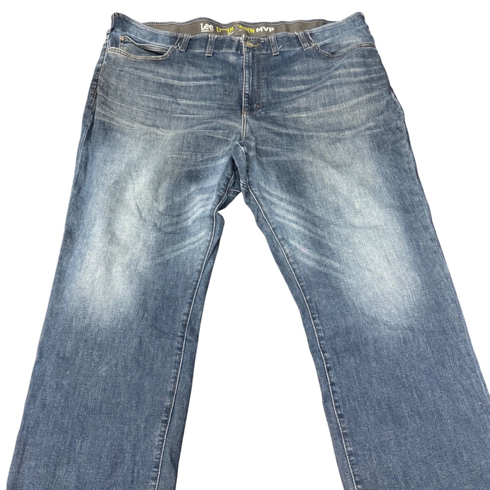 Lee Extreme Motion MVP Jeans Men 50x30 (48x28)Blue Relaxed Straight Leg Stretch